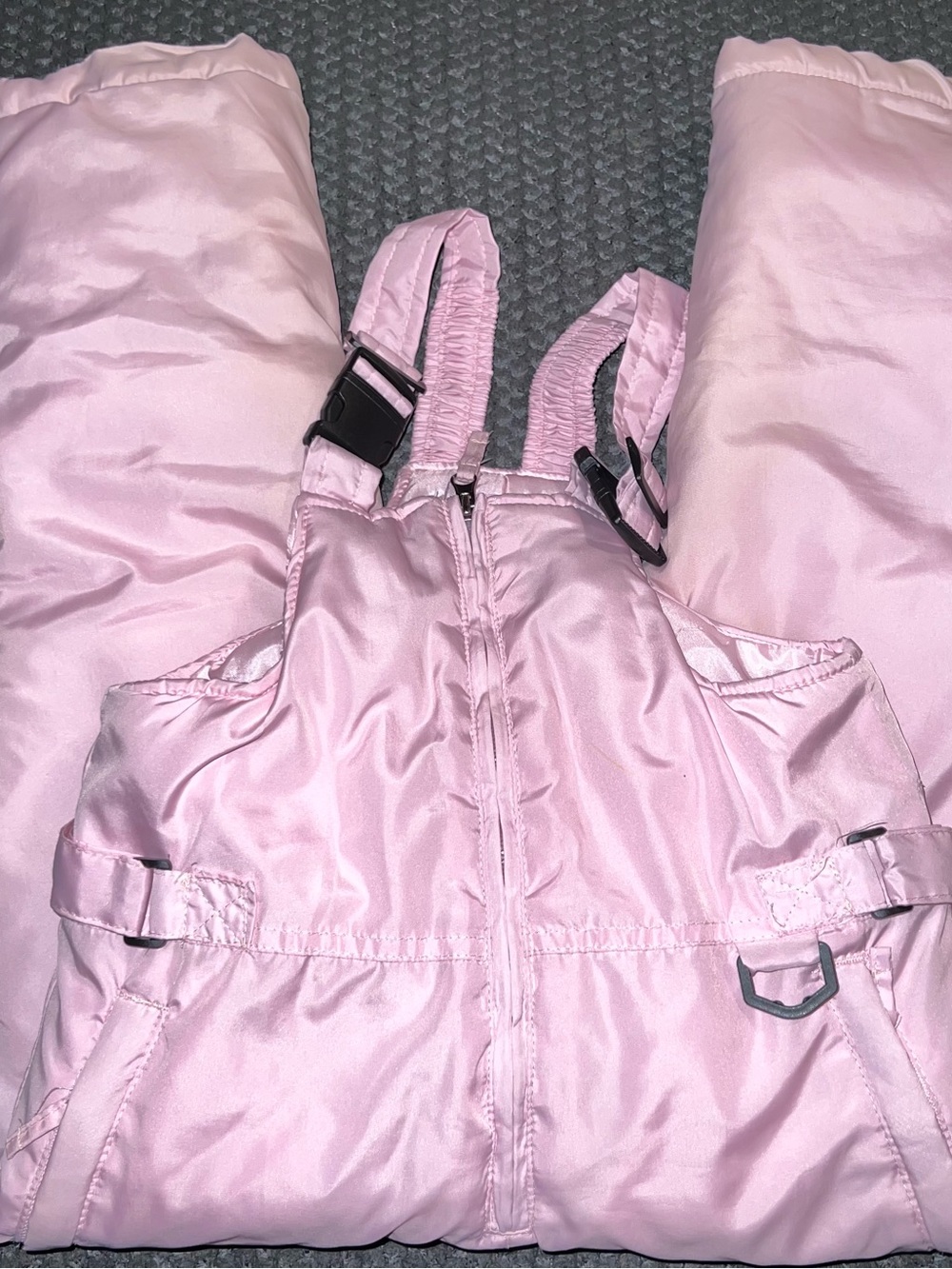 Girls Pink Insulated Snow Bib Overalls